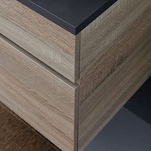 Kiamami Valentina MOBILE BAGNO SOSPESO CM80 CON TOP IN LEGNO ANTRACITE E LAVABO DA APPOGGIO | SOLE