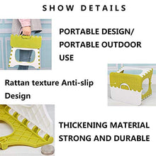 Sgabello portatile in plastica, pieghevole, facile da riporre e pieghevole, per cucina, bagno, WC, roulotte, per bambini, adulti (beige intrecciato)