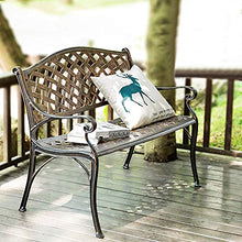 GaoF Panchina da Giardino Sedie da Parco, La panchina in Metallo nel Cortile ha Uno Schienale, Sedile per 2 Persone Chaise Longue in Alluminio pressofuso per Balcone