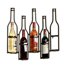 Elegante Scaffale per Vino in Ferro Battuto a Parete 5 Bottiglie Espositore per Vino Espositore Appendiabiti per Personalità, HJJ