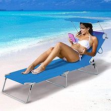 Comoda sedia a sdraio pieghevole da giardino con parasole per patio e giardino, campeggio, picnic, spiaggia, relax all'aperto