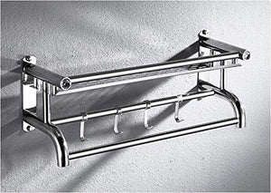 Wyxy Portasciugamani, Doppio portasciugamani mensola portaoggetti fissato al Muro con Ganci, portasciugamani Autoadesivo, portasciugamani Decorativo per Bagno, per Bagno Kitchen-Single_layer-40CM