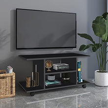 homcom Mobile Tv Design Moderno con Ruote Legno 80 × 40 × 40cm Nero