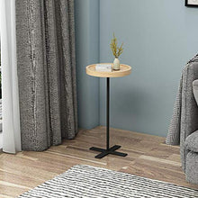 JCNFA TAVOLI Tavolo A Divano In Legno Massello, Tavolino Da Stoccaggio Rotondo, Caffè Moderno Tavolino Da Caffè Per Soggiorno E Camera Da Letto, Quadrato / Rotond(Size:11.02*11.02*21.65in,Color:legna)