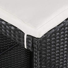 Tidyard Set Arredo Giardino/Set Tavolino Bar/Set Mobili Bistro, Tavolo con 4 Sedie e 4 Cuscini, PE/Vetro/Acciaio