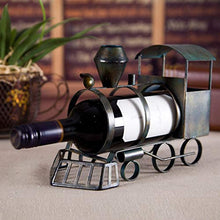 WGGTX Treno del Vino Bottle Holder Arte del Ferro Creativo del Vino del Metallo Rack Classic Craft Miniature Bottiglia Stand