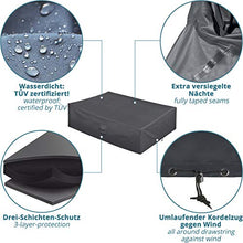 Copertura di protezione per mobili da giardino 250*200*80 cm–rivestimento in PVC–impermeabile/ esistente agli UV/resistente alle intemperie/con aperture di ventilazione + guanti da giardinaggio