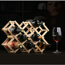 ZEH Portabocchiaia per Vino Portabomestica in Legno, portabici Pieghevole, portabici Verticale, 10 Scomparti, Single deposito Vino FACAI