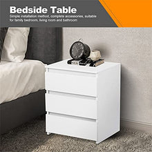 Comodino Tavolino Cassettiera in MDF con 3 Cassetti per Camera da Letto, Cassettiera Armadio Mobiletto per Camera da Letto, Soggiorno, Corridoio, Cucina, Bianco, 45x38,2x56 cm