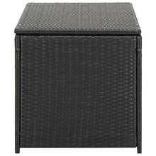Tidyard Baule Cassapanca da Giardino Grande Impermeabile in Rattan, Contenitore da Esterno Multiuso, 100x50x50 cm Nero