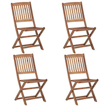 OUSEE Sedie da Giardino Pieghevoli 4 pz in Legno Massello d'Acacia