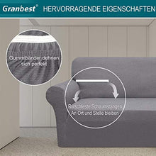 Granbest, copridivano Spesso, Elasticizzato, Elegante, Rivestimento per mobili, Antiscivolo, AntiGraffio, Tessuto Jacquard Spandex (3 posti, Grigio Chiaro)
