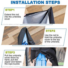 TEEHON Coperture per Ombrelloni Impermeabile 420D Tessuto Oxford & UV50 + Cantilever Patio Ombrellone a Banana con Cerniera Protezione per ombrellone da Giardino Grande con Coulisse & Custodia - Nero