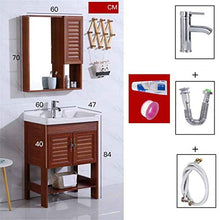 GFBVC Mobile Lavabo Spazio Piano di Alluminio per Pavimenti in Alluminio Combinazione Bagno con Armadio a Specchio Bagno Ceramica Facile da Pulire (Color : Red, Size : 40x60x83cm)