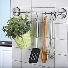 JOMOLA 43,2 CM Cucina Ventosa Portasciugamani con Ganci Scorrevoli Appendiabiti Telo Doccia Bar Organizer 6 Utensili Rimovibili Ganci