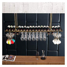 MFLASMF European Bar Creative Stainless Steel Light Wine Rack, Wine Glass Rack, Upside Down Home Wine Glass Rack, stemware Rack (Size : 60 * 35cm)