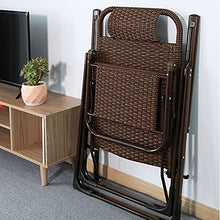 LINGZE Sedia da Giardino in Rattan, Sedia a Sdraio reclinabile Pieghevole per Giardino, Patio, Cortile