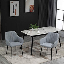 homcom Set 2 Sedie Imbottite Moderne da Cucina, Salotto o Soggiorno in Stile Scandinavo, Grigie, 59.5x56.5x81cm