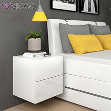 Vicco Comodino Charles armadietto Camera da Letto Bianco