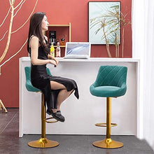 FPigSHS Set di 2 sgabelli da Bar in Metallo - Sgabelli da Bar girevoli a 360°, Altezza 65-80cm, Sedia con Schienale in Velluto, sgabelli da Pranzo per Bar/caffè/Cucina Sgabelli da Bar (Color : Green)