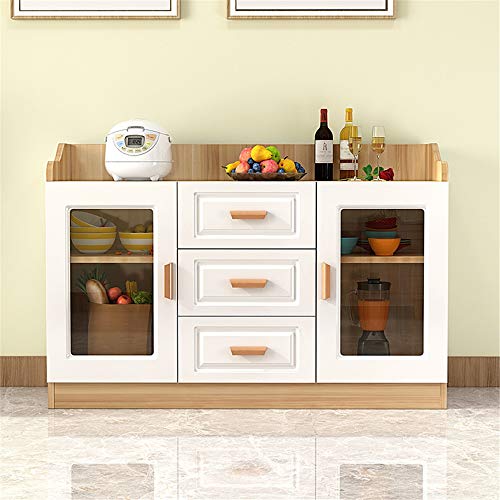 LULUVicky in Piedi Bagagli Petto Legno Credenza Buffet Governo di immagazzinaggio Ingresso Cucina Sala Console Cassetto Bassa Credenza (Color : Wood, Size : 120x40x80cm)