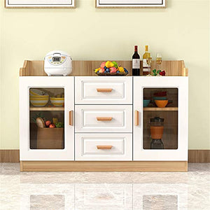 LULUVicky in Piedi Bagagli Petto Legno Credenza Buffet Governo di immagazzinaggio Ingresso Cucina Sala Console Cassetto Bassa Credenza (Color : Wood, Size : 120x40x80cm)