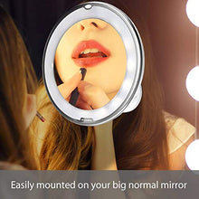 KEKOR Specchio da trucco, 10X Ingrandimento Illuminato Vanity Specchio LED Bianco Portatile Illuminato Specchio Bagno
