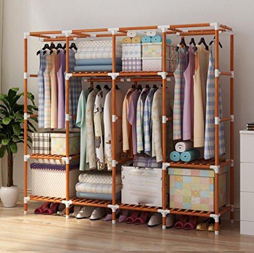 LyMei Armadio Guardaroba Portatile Armadio Semplice Rivestito in Legno Massiccio Armadio Pieghevole in Tessuto Oxford,H_170*46 * 170cm