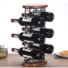 LHQ-HQ Legno Wine Rack, 6 Bottiglie Free Standing controsoffitto Metallo Wine Rack da Tavolo Vino Bagagli titolari Stand