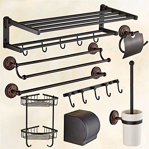 KaO0YaN Portasciugamani in Rame Portasciugamani Nero Portasciugamani Portarotolo Toilette Ciondolo Bagno Set Asciugamano Appeso