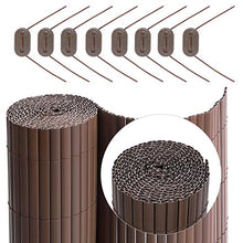 SONGMICS GPF096B Canniccio Frangivista in Plastica, Paravista per Recinzione di Giardino Terrazza Balcone, 2 Rotoli (0.9 x 3 m), Paravento con Costole Rinforzate, Marrone, 0.9 x 6 m