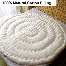 CDKET Materasso Tondo Materassino Pieghevole Traspirante Comodo coprimaterasso in Cotone Fodera per Cuscino Imbottita Ultra Morbida-Diameter:180cm(71inch) A
