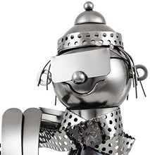 BRUBAKER bottiglia di vino titolare sciatori bottiglia supporto Oggetto Decorativo Metallo con biglietto d' auguri per vino regalo