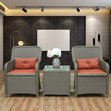 HLZY Tavolo in Vimini in Rattan mobili in Patio e Set Sedia, Arredamento per Esterni Rattan Garden Mobili Set di Vetro Top Tavolino da caffè Patio Set per Giardino all'aperto a Bordo Piscina