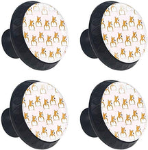 Modello di testa di cane carino Corgi Pomelli per Porta Set di 4 Pomelli per Mobili Manopole per Cassetti Cucina Armadio Vetro
