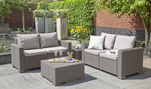 Keter California Divano da Giardino 2 Posti, Divano in Rattan Cuscino Incluso Color Cappuccino