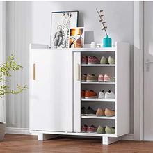 Porte Scorrevoli Scarpe Scarpe Rack Divisorie Parete Poltire profondità Dispositivo Stoccaggio Armadio Soggiorno Corridoio Bedroom White 80x34x100cm MUMUJIN