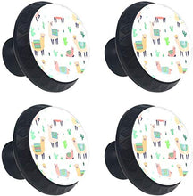 Lama Alpaca Cactus Pomelli per Porta Set di 4 Pomelli per Mobili Manopole per Cassetti Cucina Armadio Vetro