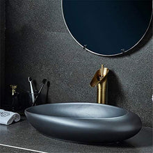 Bagno Lavello Ceramica Arte a Forma di Uovo di Anatra Lavandino retrò Domestico Bagno Lavabo da Appoggio Facile da Pulire E a Prova di Schizzi