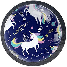Mito Unicorni Cartoon Space Planet Pomelli per Porta Set di 4 Pomelli per Mobili Manopole per Cassetti Cucina Armadio Vetro