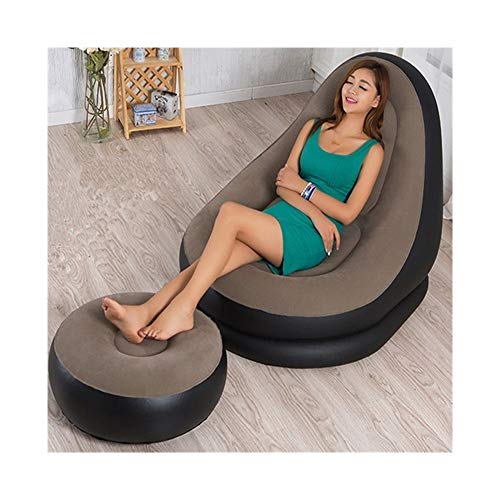 VIVIANE Divano Pigro Portatile Gonfiabile Singolo Affollamento Divano Set Casa Divano Gonfiabile Esterno Divano del Regalo, Divano Gonfiabile, Piccolo Divano Letto, Poltrona (Color : Brown)