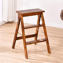 Sgabello legno Folding Passo Sgabello Ladder Sedie Sgabello Domestica Pine Portatile Pieghevole Banco Di Protezione Ambientale Cucina, Cuscinetto Peso 75kg ( Color : White , Size : 42*48*64cm )