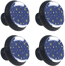 Yellow Stars Night Navy Pomelli per Porta Set di 4 Pomelli per Mobili Manopole per Cassetti Cucina Armadio Vetro