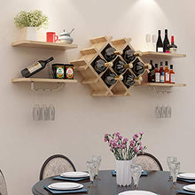 XFPINK portavini Parete Portabottiglie da Parete Rustico, portabottiglie in Legno, mensola portabottiglie con 4 Ripiani galleggianti, per Bar, ristoranti, cucine Scaffale per Vini Facile da Montare