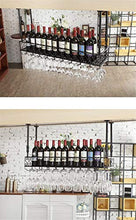 Classico Parete industriale montato Loft metallo di rettangolo bottiglia di vino |CALICE Rack Bar Shelf appendere le decorazioni di 8 ~ 36 del calice del vino rack for ristoranti altezza regolabile 30