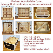 Porta bottiglie di vino in legno multiuso con manici in corda