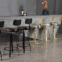 WANGFENG Sgabelli Sgabelli da Bar Industriali Girevoli in Metallo con Schienale, Sgabelli da Bar Regolabili in Altezza 60-80 Cm, Sedie da Cucina per La Colazione, Elegante Velluto Grigio