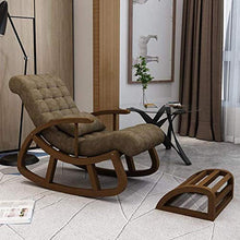 Sedia a dondolo in legno massello Sedia a sdraio Sedia da lettura Lettino da sole Sedia da riposo Sedia da comodino Sedia con schienale per il tempo libero Donna incinta reclinabile soggiorno camera