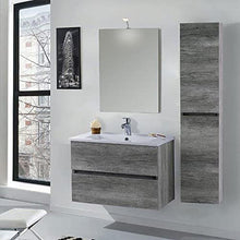 mazzoni Mobile da Bagno Sospeso 70cm Colonna P32cm Maiorca Light Grigio Cemento