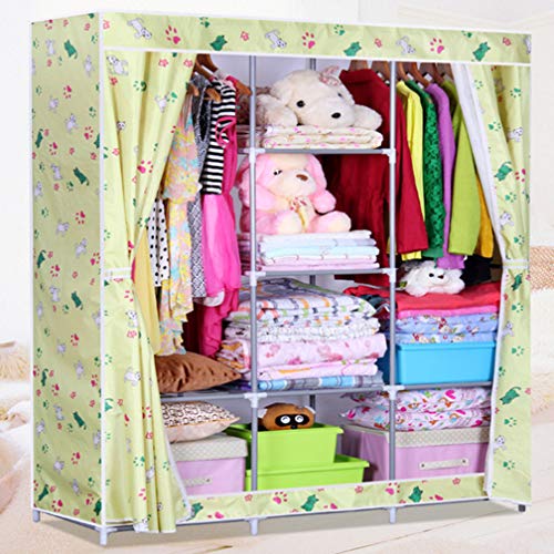 RSTJ-Sjef Armadio in Tela,Cabina Guardaroba,Cabina Tessuto,Multiformato E Conveniente, Crea Spazio di Archiviazione Domestico,Footprints And Dog